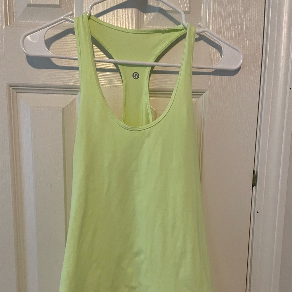 Lululemon basic racer back tank top bright yellow size 8